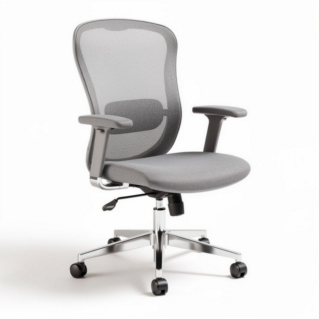 Chaise de bureau ergonomique en mesh gris dimensions 50 x 60 x 100 cm