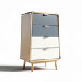Commode en bois avec tiroirs gris et blanc 80 x 50 x 100cm