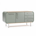 Meuble de rangement contemporain en bois et métal gris 100 x 45 x 70cm