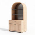 Meuble de rangement en bois clair 80 x 40 x 150 cm avec étagères et tiroirs