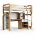 Lit mezzanine en bois avec bureau intégré et échelle dimensions 200 x 100 x 180cm