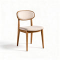 Chaise en bois avec assise en tissu beige dimensions 42 x 45 x 80cm